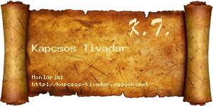Kapcsos Tivadar névjegykártya