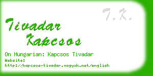 tivadar kapcsos business card